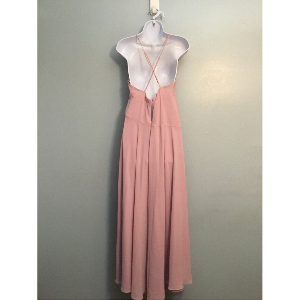 Astr Soft Pink Ruffle Wrap Maxi Dress Spaghetti Strap Size L Like New - Picture 2 of 11